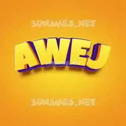 awej in Orange Toon style - 3D name wallpaper