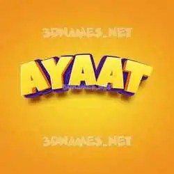 ayaat in Orange Toon style - 3D name wallpaper