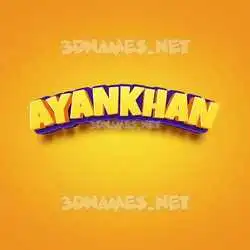 ayankhan in Orange Toon style - 3D name wallpaper