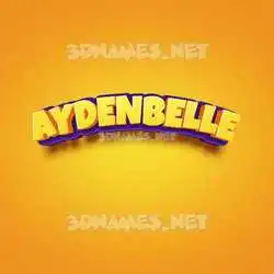 aydenbelle in Orange Toon style - 3D name wallpaper
