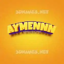 aymennn in Orange Toon style - 3D name wallpaper