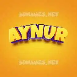 aynur in Orange Toon style - 3D name wallpaper