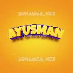 ayusman in Orange Toon style - 3D name wallpaper