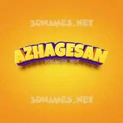 azhagesan in Orange Toon style - 3D name wallpaper