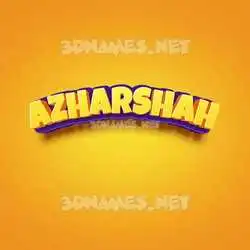 azharshah in Orange Toon style - 3D name wallpaper