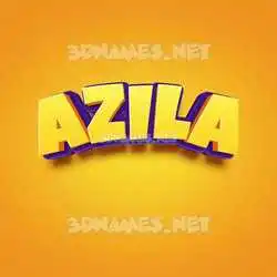 azila in Orange Toon style - 3D name wallpaper
