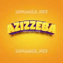 azizzeba in Orange Toon style - 3D name wallpaper
