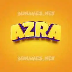 azra in Orange Toon style - 3D name wallpaper