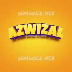 azwizal in Orange Toon style - 3D name wallpaper