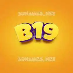 b19 in Orange Toon style - 3D name wallpaper