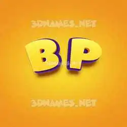 b p in Orange Toon style - 3D name wallpaper