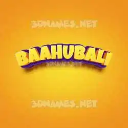 baahubali in Orange Toon style - 3D name wallpaper