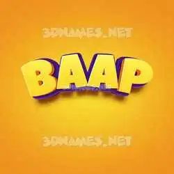 baap in Orange Toon style - 3D name wallpaper
