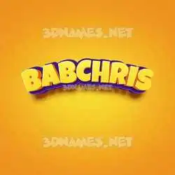 babchris in Orange Toon style - 3D name wallpaper
