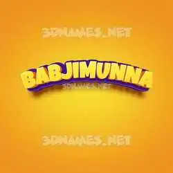 babjimunna in Orange Toon style - 3D name wallpaper