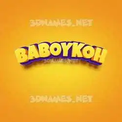baboykoh in Orange Toon style - 3D name wallpaper