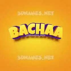 bachaa in Orange Toon style - 3D name wallpaper