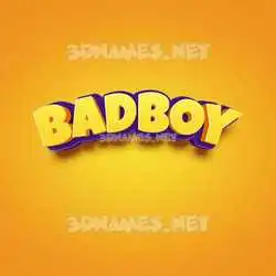 badboy in Orange Toon style - 3D name wallpaper