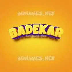 badekar in Orange Toon style - 3D name wallpaper