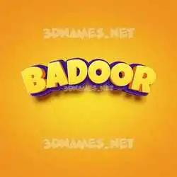 badoor in Orange Toon style - 3D name wallpaper
