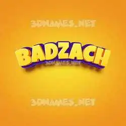 badzach in Orange Toon style - 3D name wallpaper