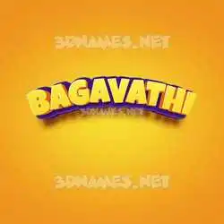 bagavathi in Orange Toon style - 3D name wallpaper