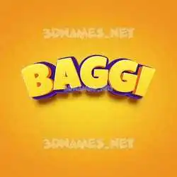 baggi in Orange Toon style - 3D name wallpaper