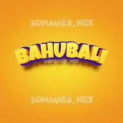 bahubali in Orange Toon style - 3D name wallpaper