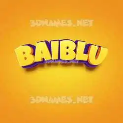 baiblu in Orange Toon style - 3D name wallpaper