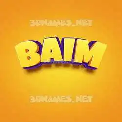 baim in Orange Toon style - 3D name wallpaper
