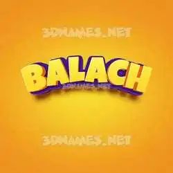balach in Orange Toon style - 3D name wallpaper