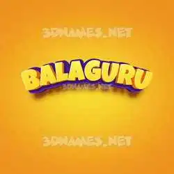 balaguru in Orange Toon style - 3D name wallpaper