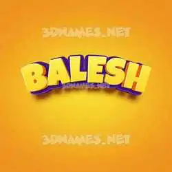 balesh in Orange Toon style - 3D name wallpaper