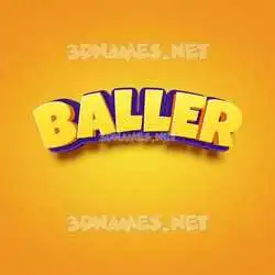 baller in Orange Toon style - 3D name wallpaper