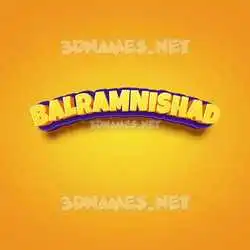 balramnishad in Orange Toon style - 3D name wallpaper