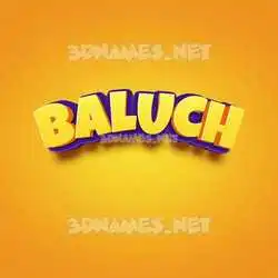 baluch in Orange Toon style - 3D name wallpaper
