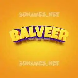 balveer in Orange Toon style - 3D name wallpaper