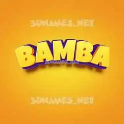 bamba in Orange Toon style - 3D name wallpaper