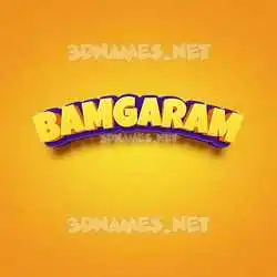 bamgaram in Orange Toon style - 3D name wallpaper