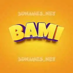 bami in Orange Toon style - 3D name wallpaper