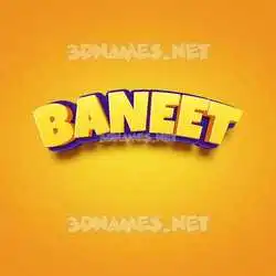 baneet in Orange Toon style - 3D name wallpaper