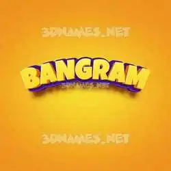 bangram in Orange Toon style - 3D name wallpaper