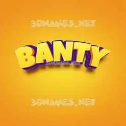 banty in Orange Toon style - 3D name wallpaper