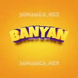 banyan in Orange Toon style - 3D name wallpaper