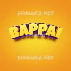 bappai in Orange Toon style - 3D name wallpaper