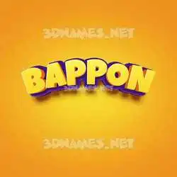 bappon in Orange Toon style - 3D name wallpaper