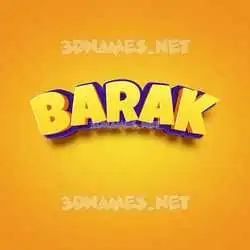 barak in Orange Toon style - 3D name wallpaper