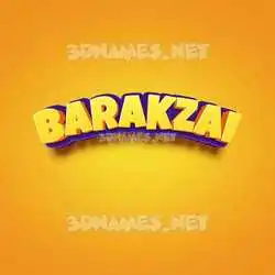 barakzai in Orange Toon style - 3D name wallpaper
