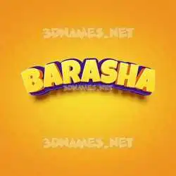 barasha in Orange Toon style - 3D name wallpaper