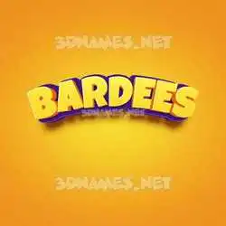 bardees in Orange Toon style - 3D name wallpaper